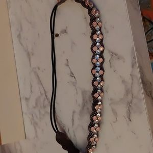 NWOT  blush pink and white rhinestone headband